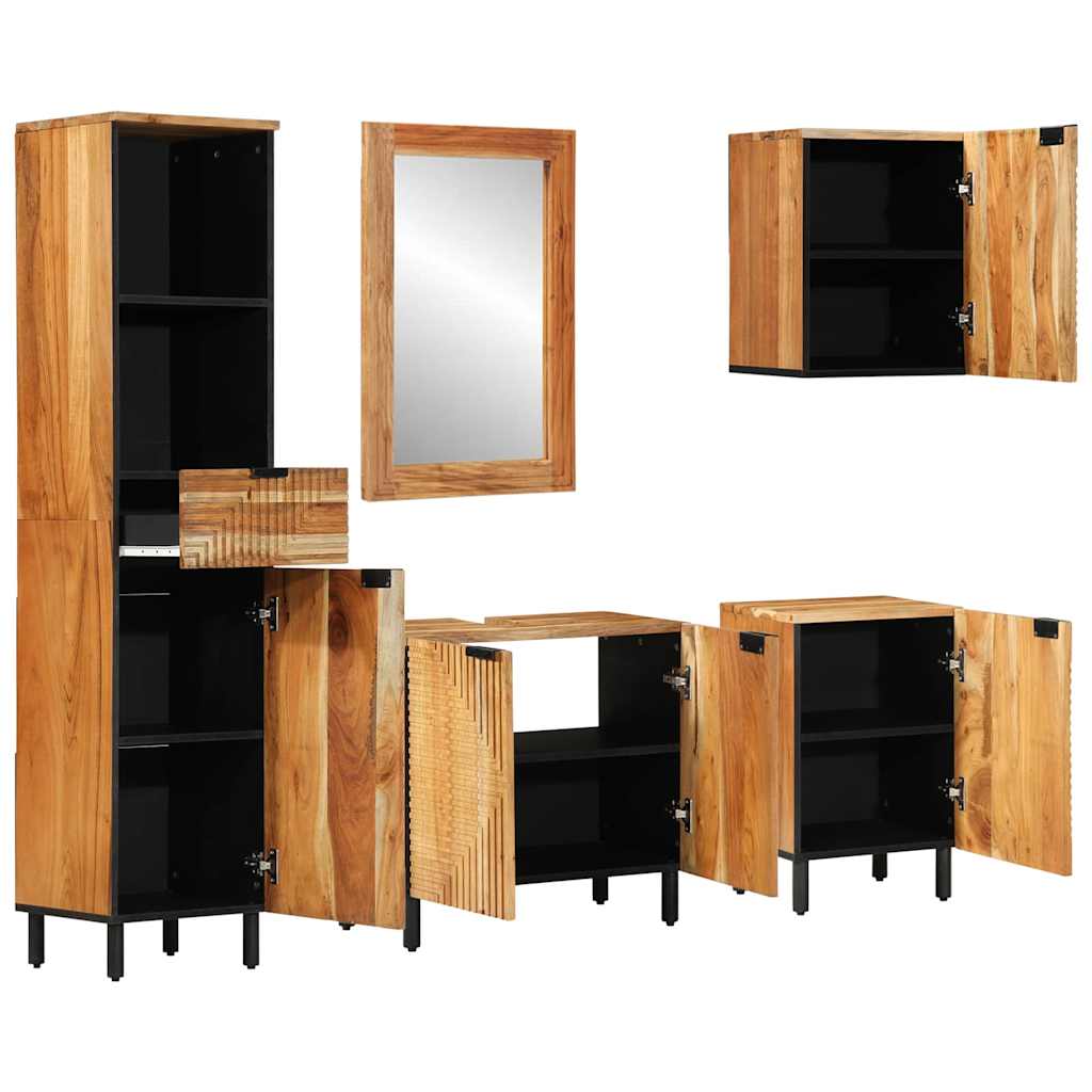 vidaXL Bathroom Cabinet Set 5 pcs Natural 38 x 33 x 160 cm