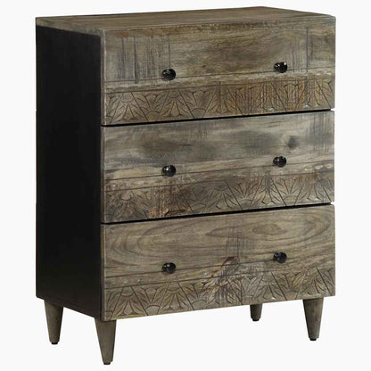 vidaXL Sideboards 2 pcs Light Grey 60x33.5x75 cm Solid Wood Mango