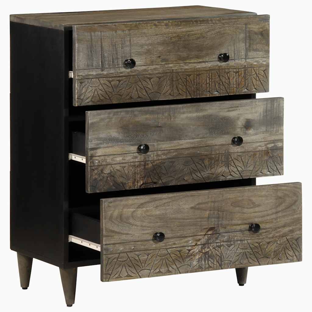 vidaXL Sideboards 2 pcs Light Grey 60x33.5x75 cm Solid Wood Mango