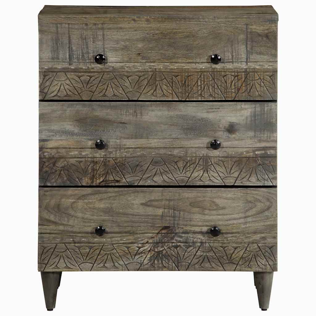 vidaXL Sideboards 2 pcs Light Grey 60x33.5x75 cm Solid Wood Mango