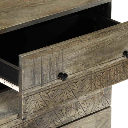 vidaXL Sideboards 2 pcs Light Grey 60x33.5x75 cm Solid Wood Mango