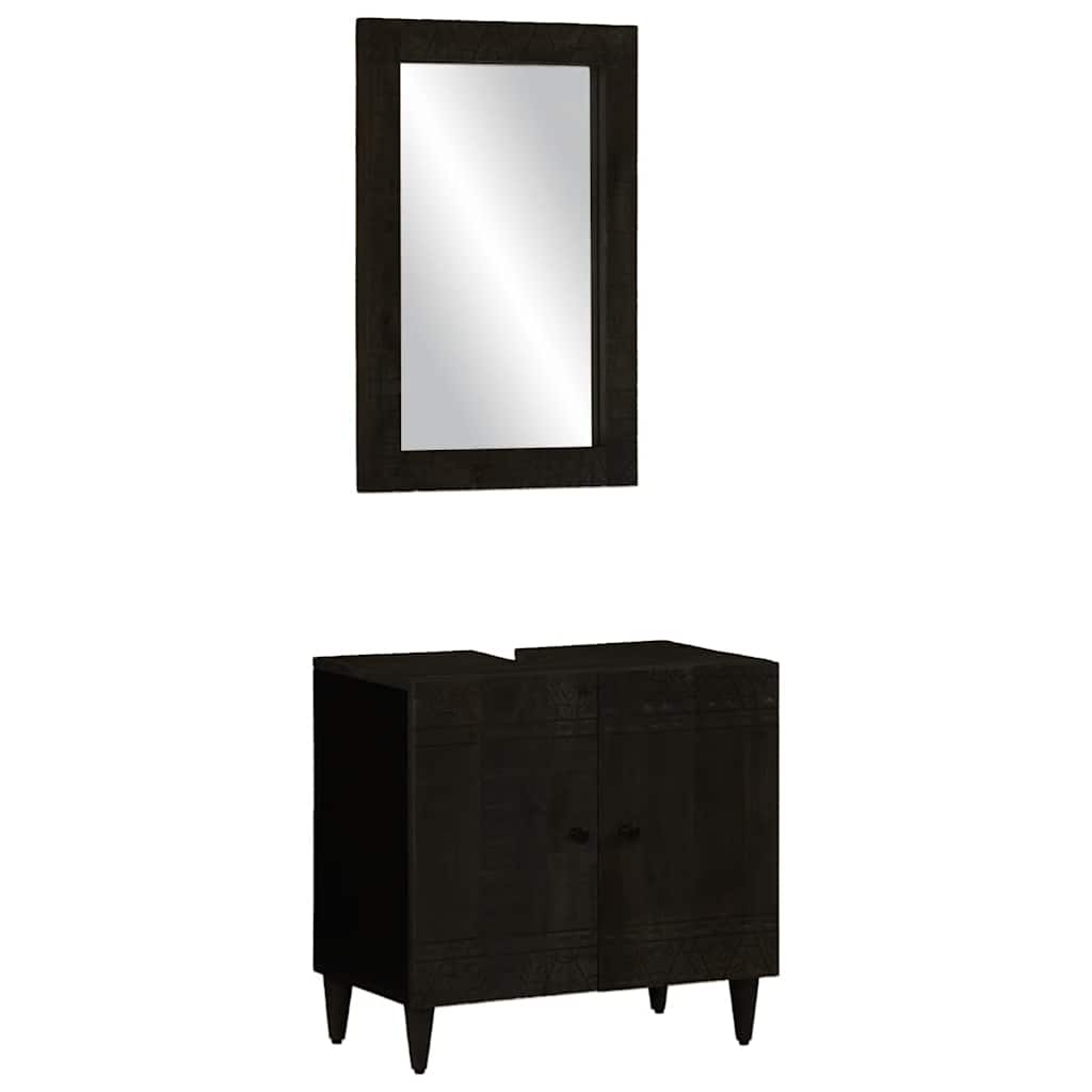 vidaXL 2 Piece Bathroom Furniture Set Solid Wood Mango