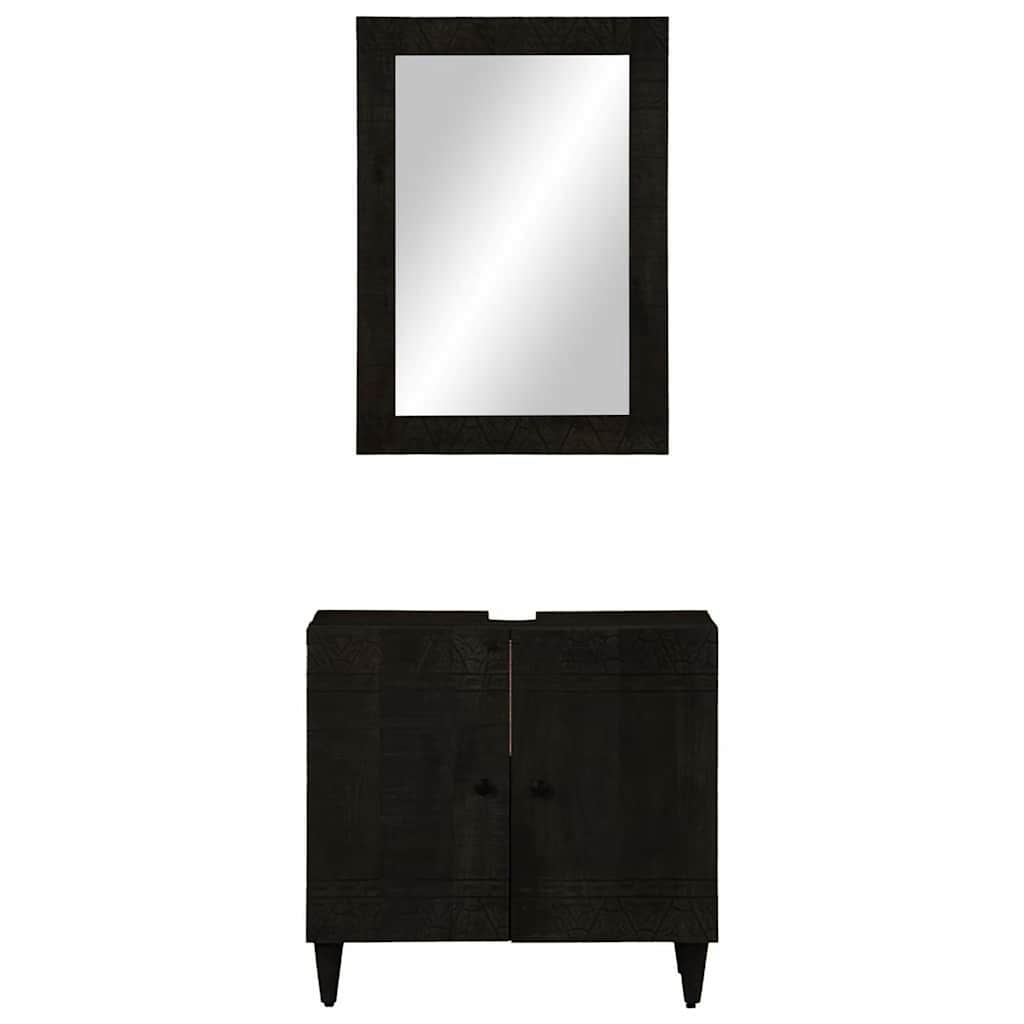 vidaXL 2 Piece Bathroom Furniture Set Solid Wood Mango