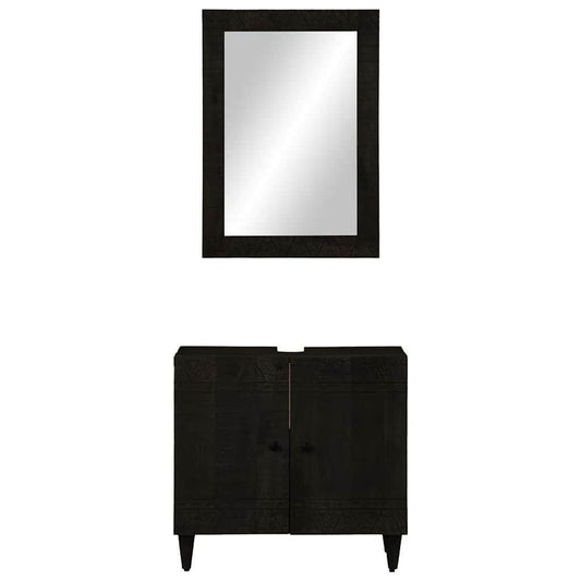 vidaXL 2 Piece Bathroom Furniture Set Solid Wood Mango