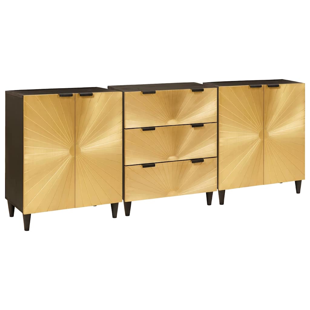 vidaXL Sideboard Set 3 pcs 180 x 33 x 75 cm Solid Mango Wood