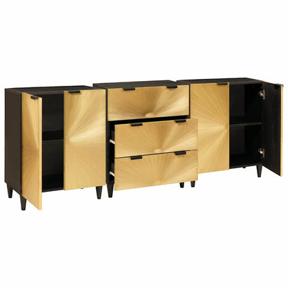 vidaXL Sideboard Set 3 pcs 180 x 33 x 75 cm Solid Mango Wood
