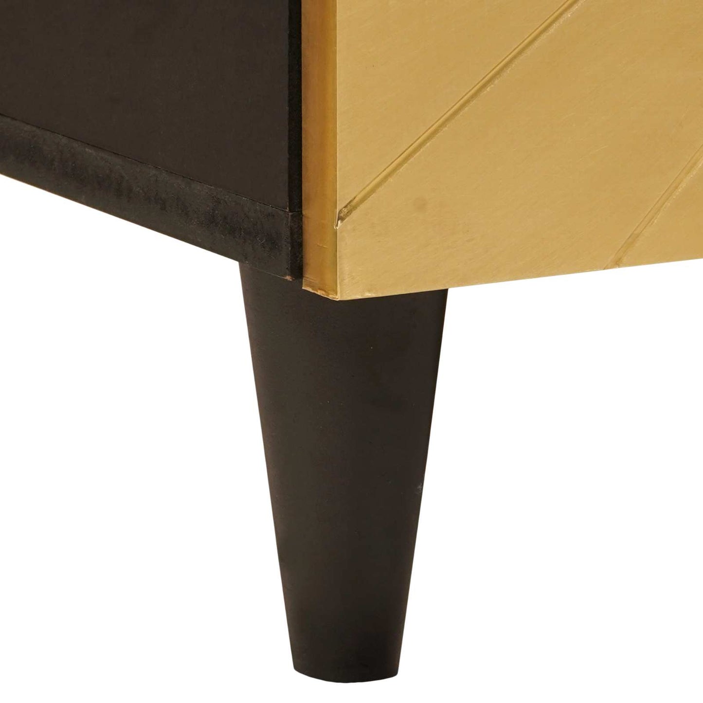 vidaXL Bathroom Cabinet Set 2 pcs Black and Brass Solid Mango Wood
