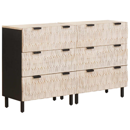 vidaXL Sideboard 2 pcs 60 x 33 x 75 cm Solid Mango Wood