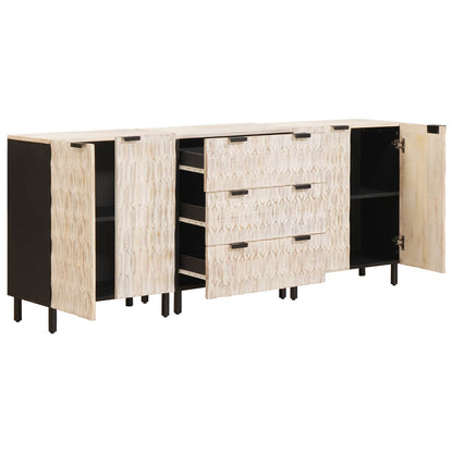 vidaXL Sideboard 3 pcs White Wash Finish 180 x 33 x 75 cm