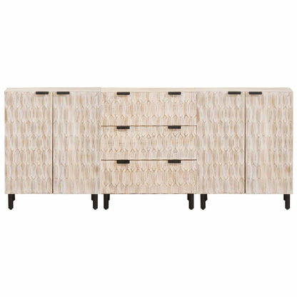 vidaXL Sideboard 3 pcs White Wash Finish 180 x 33 x 75 cm