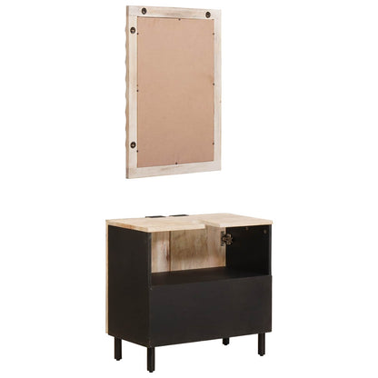 vidaXL Bathroom Sets with Storage White Wash Finish Solid Mango Wood