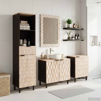 vidaXL Bathroom Sets 4 pcs White Wash Finish Solid Mango Wood