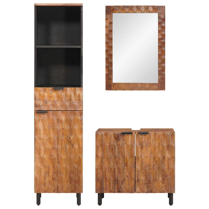 vidaXL Bathroom Sets 3 pcs Acacia Brown Winish Solid Mango Wood