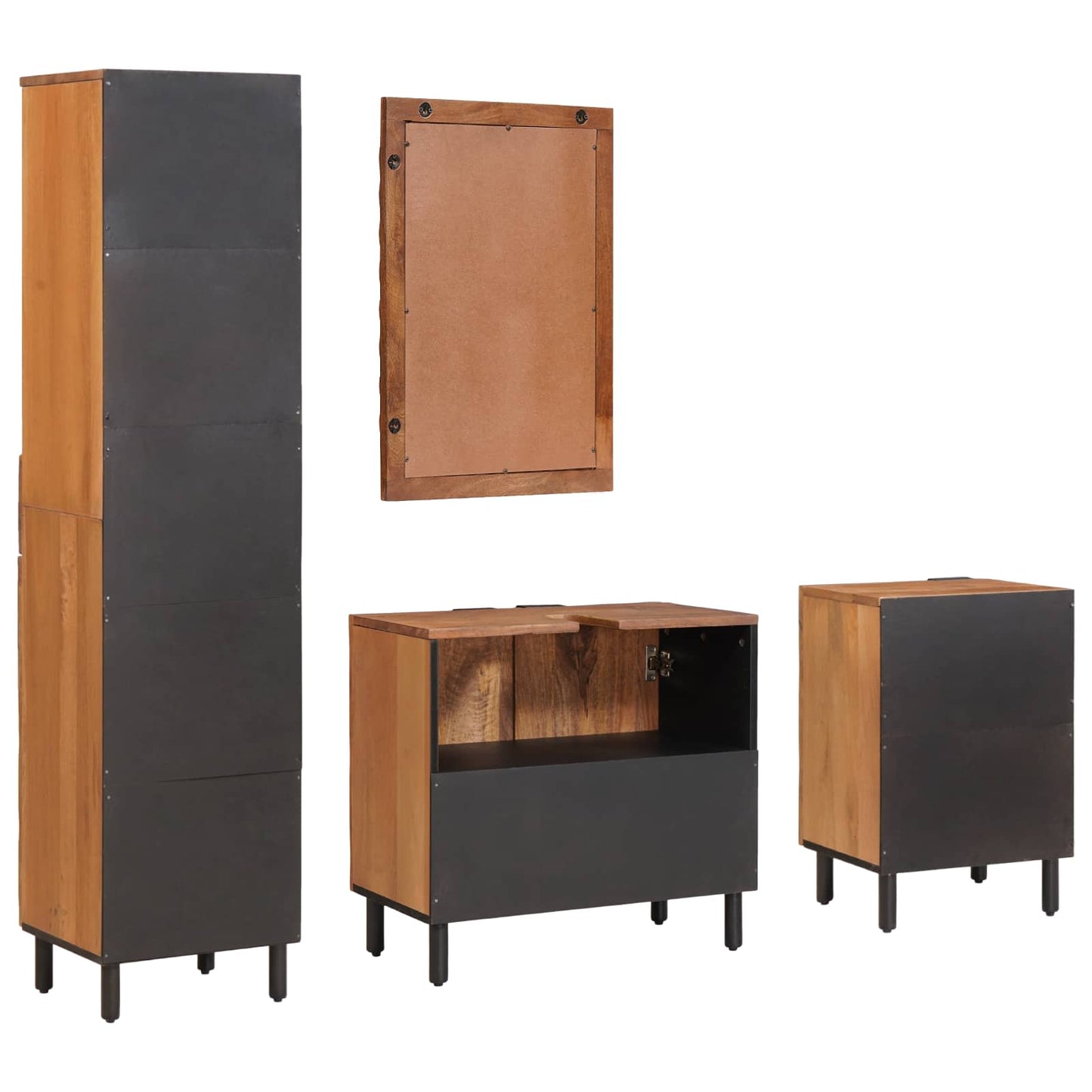 vidaXL Bathroom Sets 4 pcs Acacia Brown Winish Solid Mango Wood