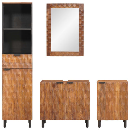 vidaXL Bathroom Sets 4 pcs Acacia Brown Winish Solid Mango Wood