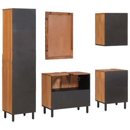 vidaXL Bathroom Sets 5 pcs Acacia Brown Winish Solid Mango Wood