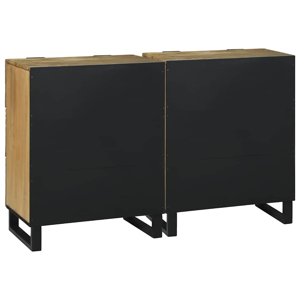 vidaXL Sideboard Set 2 pcs Natural 120 x 33.5 x 75 cm Solid Mango Wood