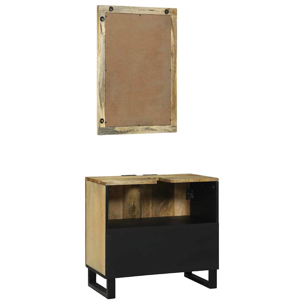 vidaXL Bathroom Cabinet Set 2 pcs Natural Solid Mango Wood