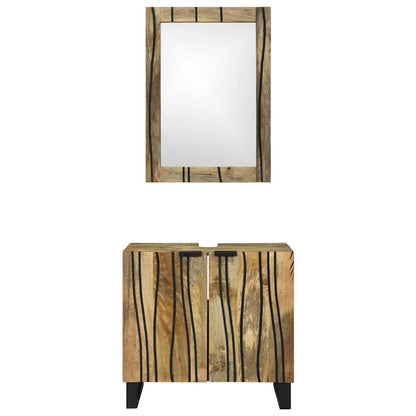 vidaXL Bathroom Cabinet Set 2 pcs Natural Solid Mango Wood