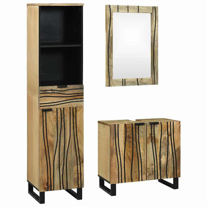 vidaXL Bathroom Furniture Set with Drawer 3 pcs Brown Engineered Wood