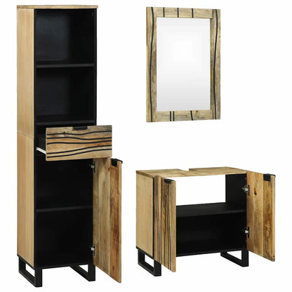 vidaXL Bathroom Furniture Set with Drawer 3 pcs Brown Engineered Wood