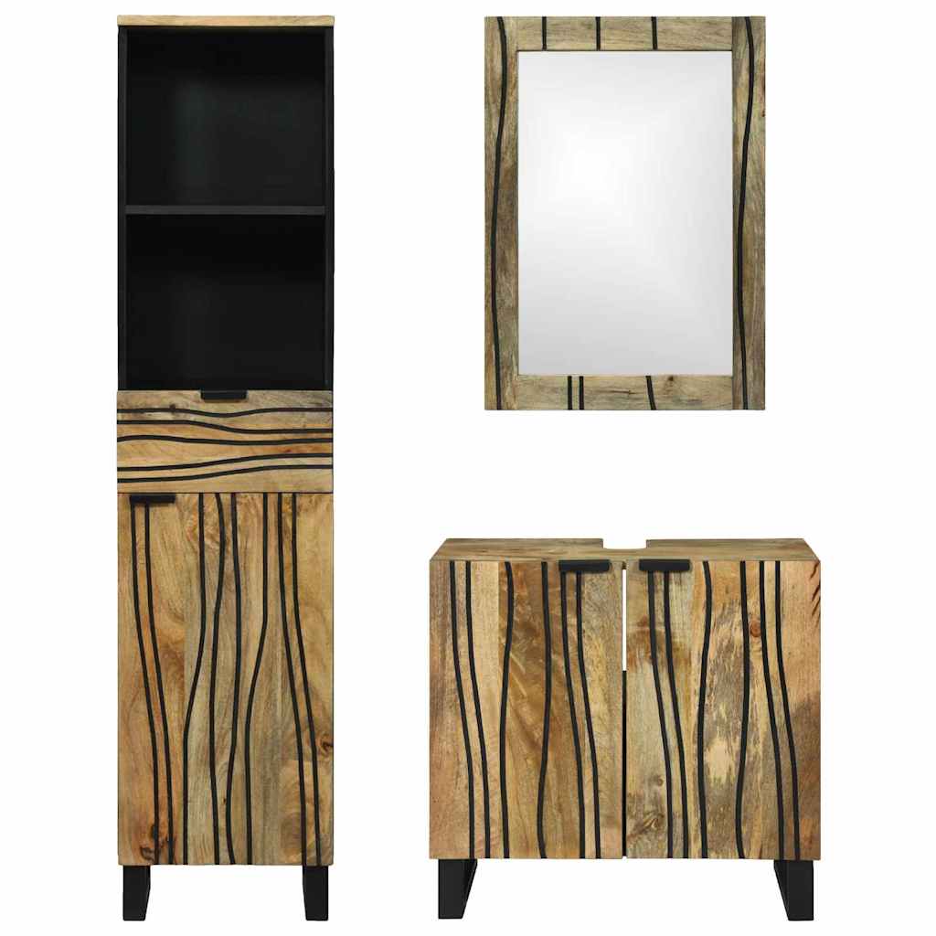 vidaXL Bathroom Furniture Set with Drawer 3 pcs Brown Engineered Wood