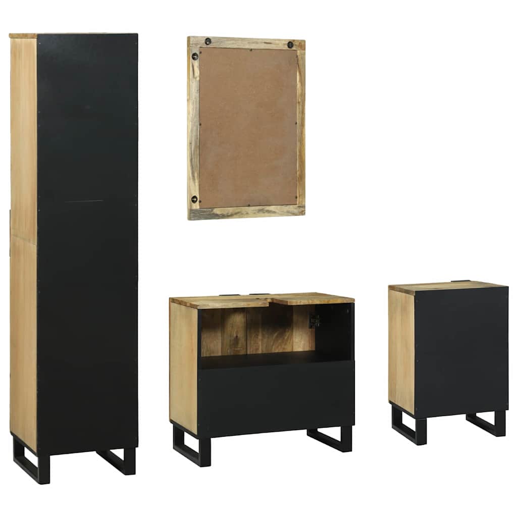 vidaXL Bathroom Furniture Set with Drawer 4 pcs Brown Engineered Wood