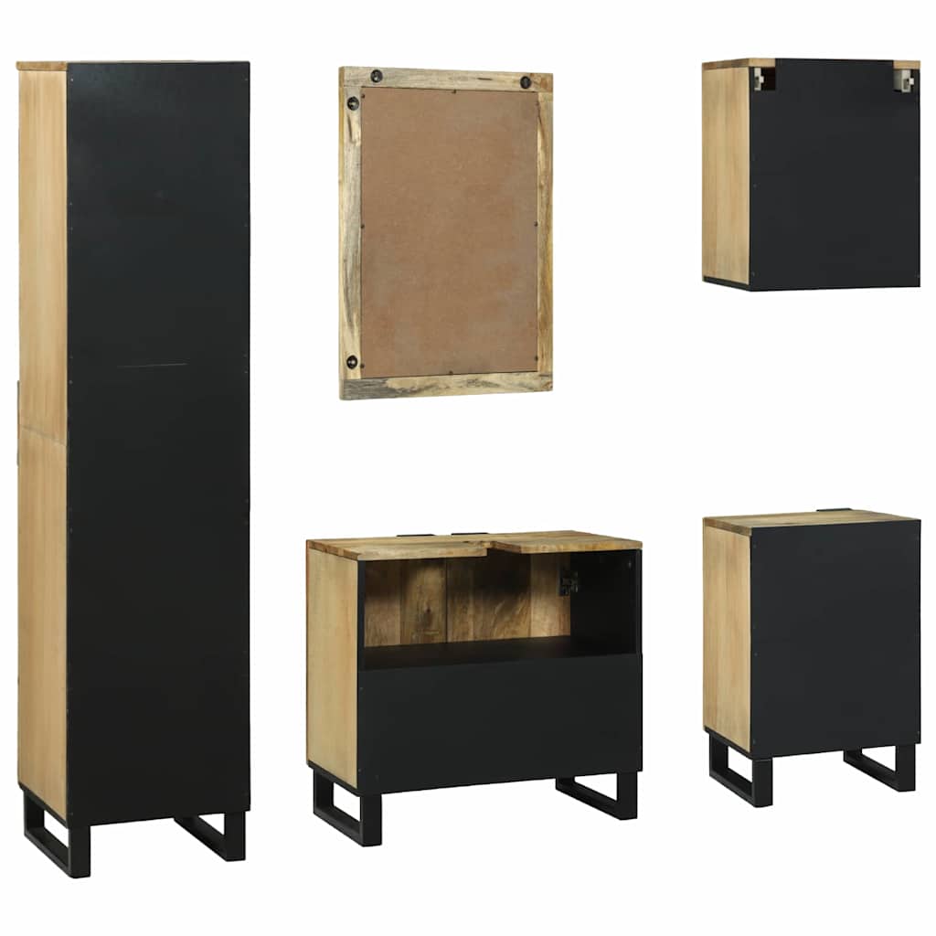 vidaXL Bathroom Furniture Set with Drawer 5 pcs Brown Engineered Wood