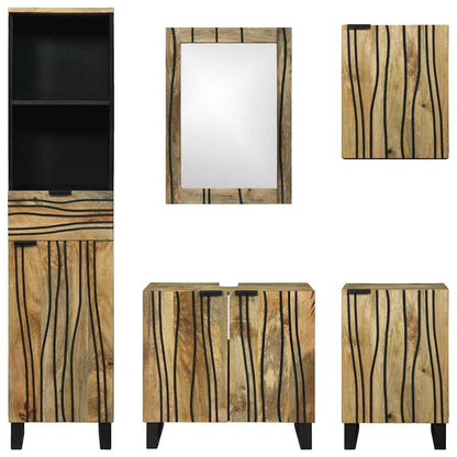 vidaXL Bathroom Furniture Set with Drawer 5 pcs Brown Engineered Wood