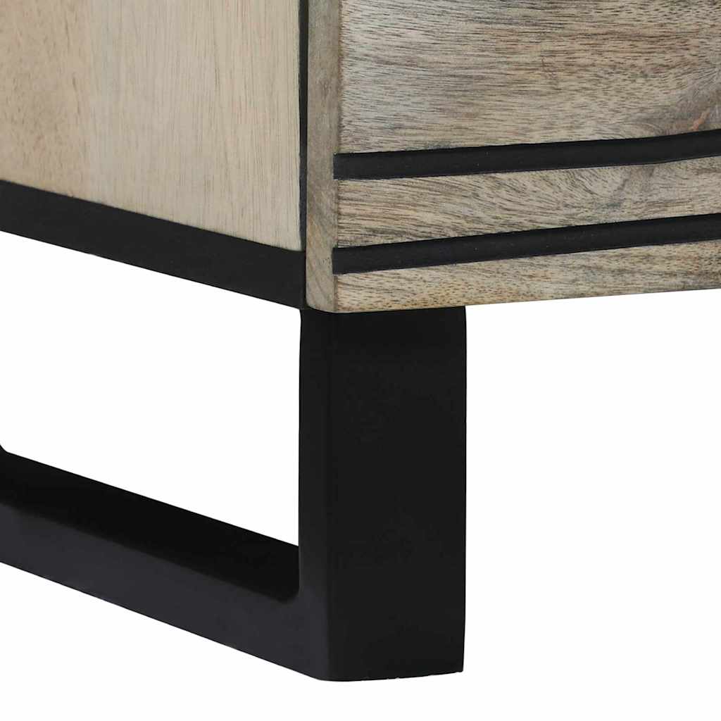 vidaXL Sideboard Set 2 pcs White 120 x 33.5 x 75 cm Solid Mango Wood