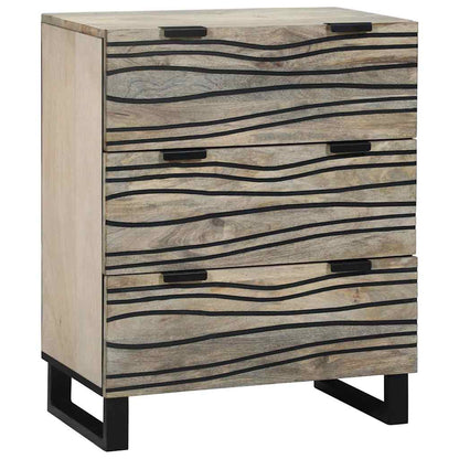vidaXL Sideboard Set 2 pcs White 120 x 33.5 x 75 cm Solid Mango Wood