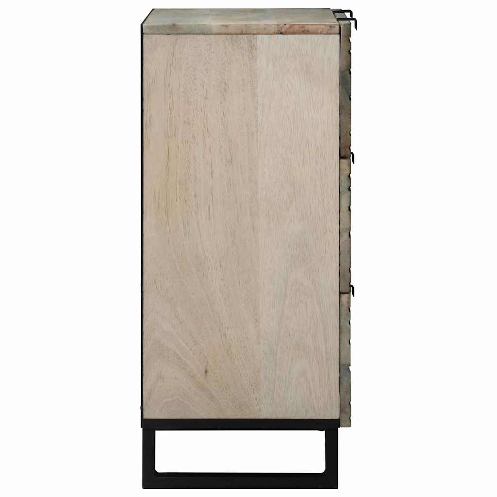vidaXL Sideboard Set 2 pcs White 120 x 33.5 x 75 cm Solid Mango Wood