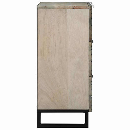 vidaXL Sideboard Set 2 pcs White 120 x 33.5 x 75 cm Solid Mango Wood
