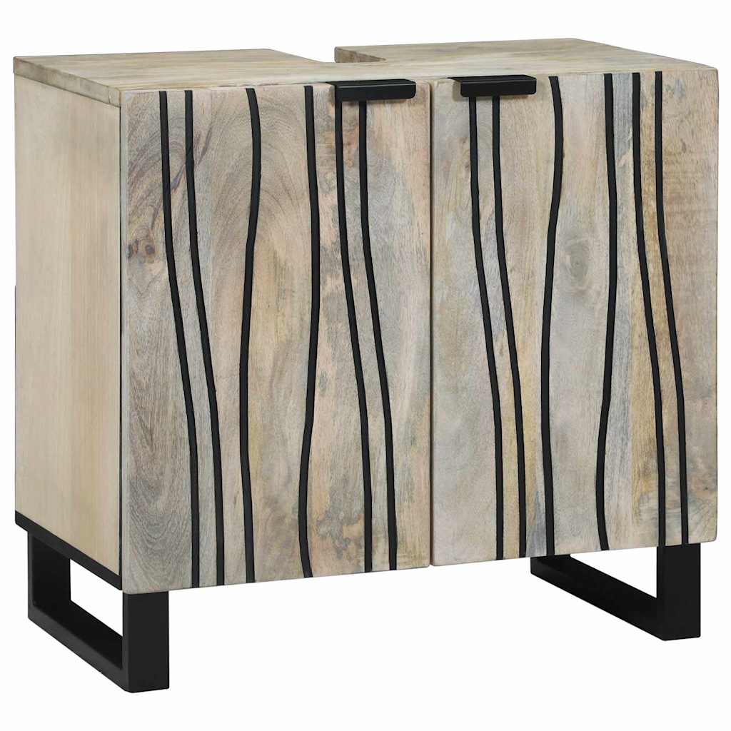 vidaXL Bathroom Cabinet Set 2 pcs White Solid Mango Wood