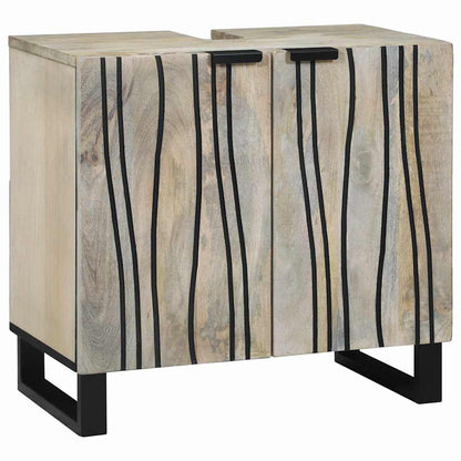 vidaXL Bathroom Cabinet Set 2 pcs White Solid Mango Wood