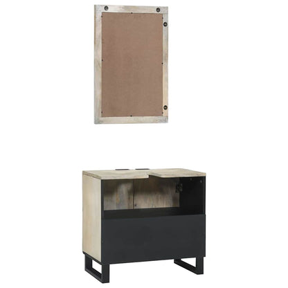 vidaXL Bathroom Cabinet Set 2 pcs White Solid Mango Wood