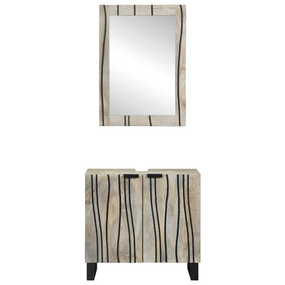 vidaXL Bathroom Cabinet Set 2 pcs White Solid Mango Wood