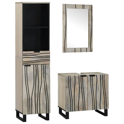 vidaXL Bathroom Furniture Set with Drawer 3 pcs White Engineered Wood