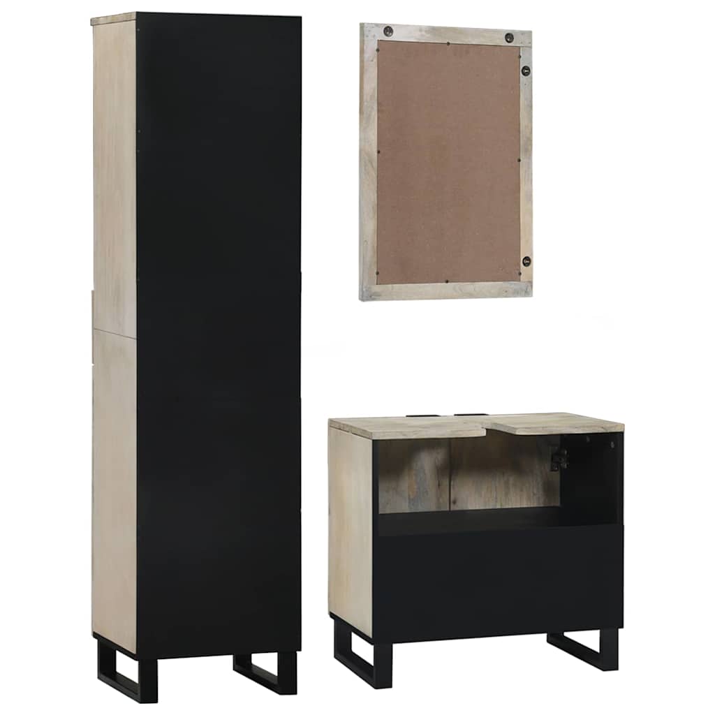 vidaXL Bathroom Furniture Set with Drawer 3 pcs White Engineered Wood