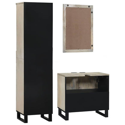 vidaXL Bathroom Furniture Set with Drawer 3 pcs White Engineered Wood