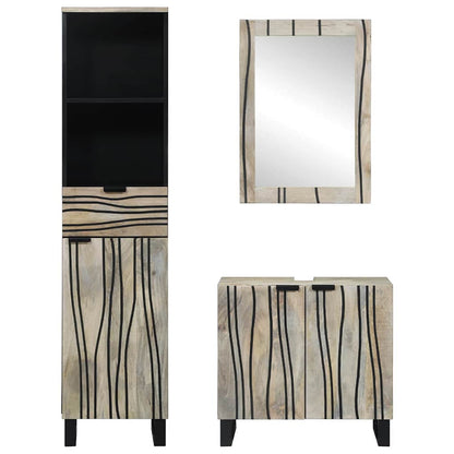 vidaXL Bathroom Furniture Set with Drawer 3 pcs White Engineered Wood