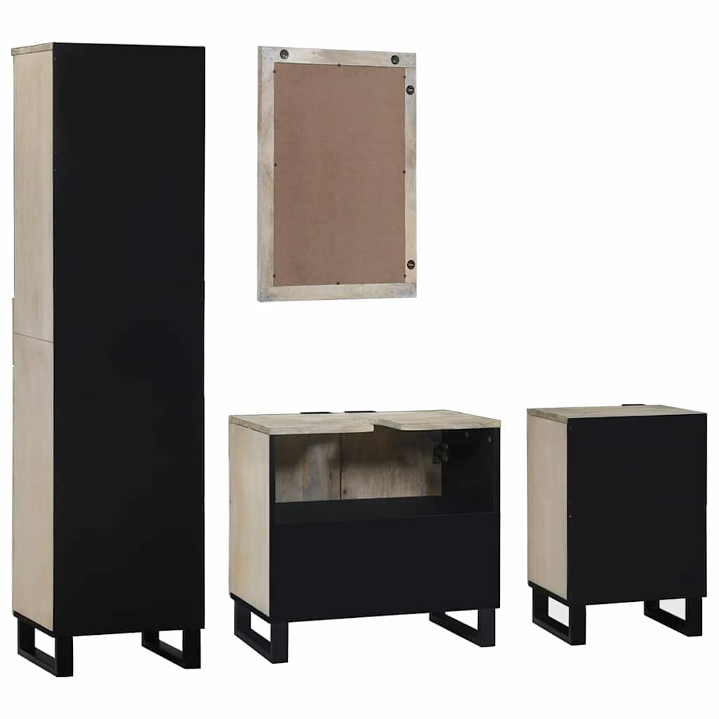 vidaXL Bathroom Furniture Set 4 pcs Walnut Brown Engineered Wood
