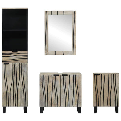 vidaXL Bathroom Furniture Set 4 pcs Walnut Brown Engineered Wood
