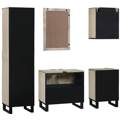 vidaXL Bathroom Furniture Set 5 pcs Walnut Brown Engineered Wood
