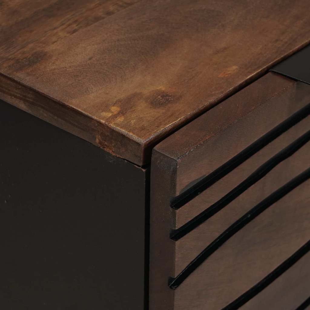 vidaXL Sideboard Set 2 pcs Walnut 120 x 33.5 x 75 cm Solid Mango Wood
