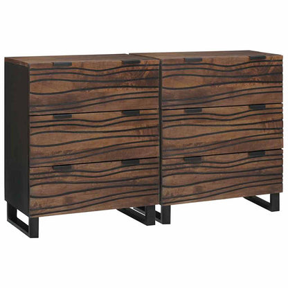 vidaXL Sideboard Set 2 pcs Walnut 120 x 33.5 x 75 cm Solid Mango Wood