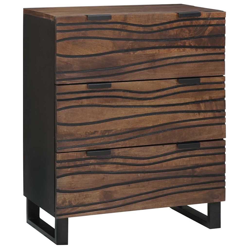vidaXL Sideboard Set 2 pcs Walnut 120 x 33.5 x 75 cm Solid Mango Wood
