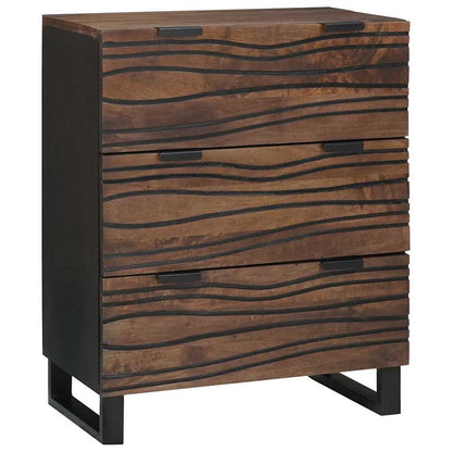vidaXL Sideboard Set 2 pcs Walnut 120 x 33.5 x 75 cm Solid Mango Wood