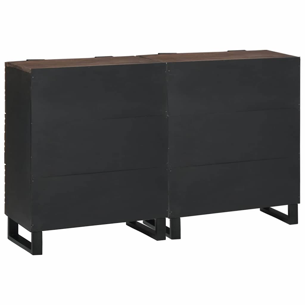 vidaXL Sideboard Set 2 pcs Walnut 120 x 33.5 x 75 cm Solid Mango Wood