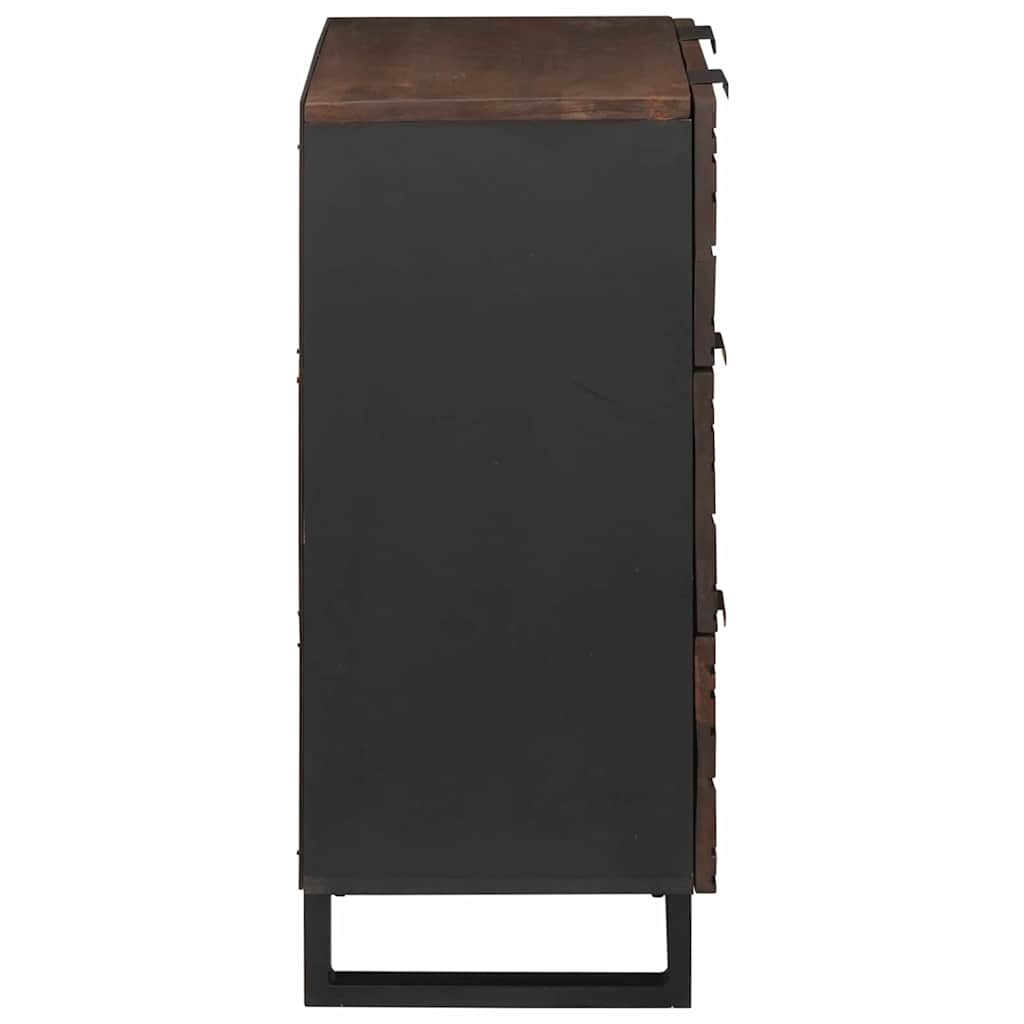 vidaXL Sideboard Set 2 pcs Walnut 120 x 33.5 x 75 cm Solid Mango Wood